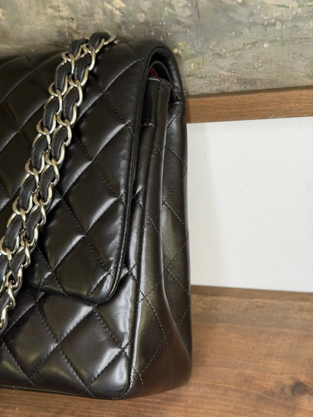 CHANEL MAXI Shoulder Bag with SILVER HARDWARE - Picture 6 of 14